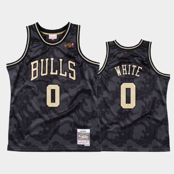 Chicago Bulls #0 Coby White Black Toile Metallic Classic баскетбольная майка NBA