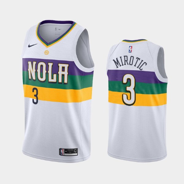 New Orleans Pelicans #3 Nikola Mirotic White 2018-19 City баскетбольная майка NBA
