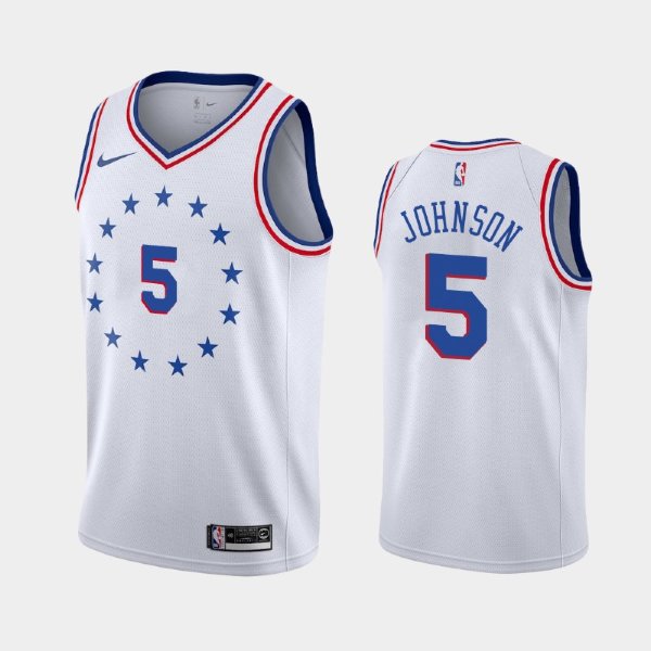 Philadelphia 76ers #5 Amir Johnson White 2018-19 Earned баскетбольная майка NBA