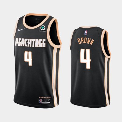 Atlanta Hawks #4 Charlie Brown Black City Peachtree баскетбольная майка NBA