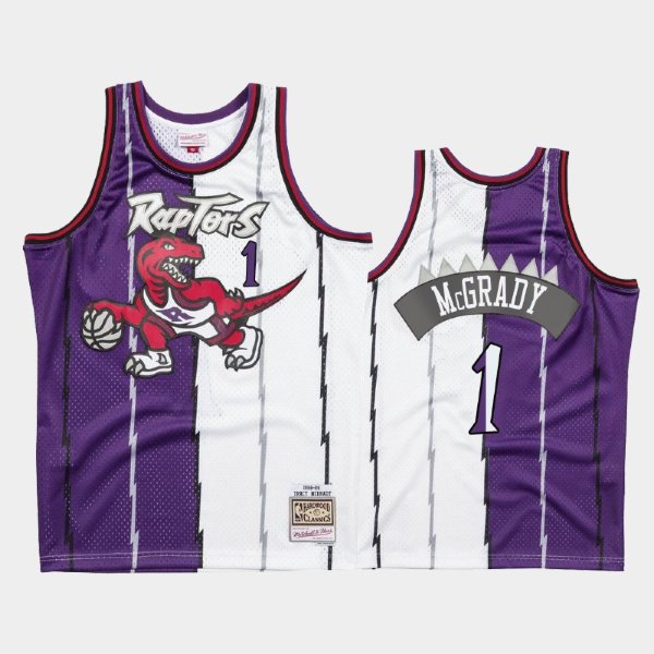 Toronto Raptors #1 Tracy McGrady Purple Split Two-Tone баскетбольная майка NBA