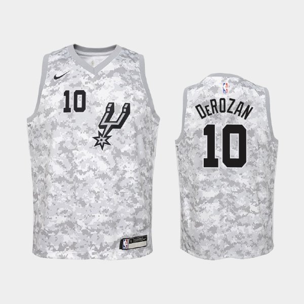 детская San Antonio Spurs DeMar DeRozan #10 Camo 2018-19 Earned баскетбольная майка NBA