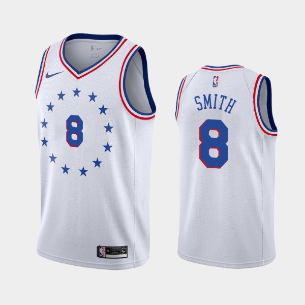 Philadelphia 76ers #8 Zhaire Smith White 2018-19 Earned баскетбольная майка NBA