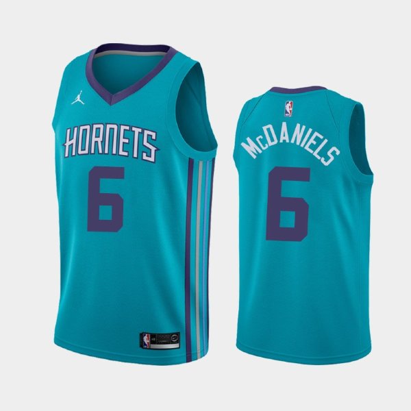 Charlotte Hornets Icon #6 Jalen McDaniels Teal 2019 NBA Draft баскетбольная майка NBA