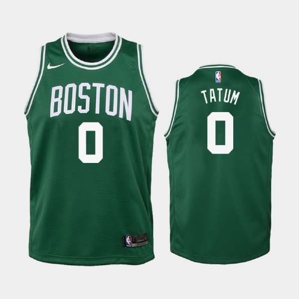 детская Boston Celtics Jayson Tatum #0 Green 2018-19 Icon баскетбольная майка NBA