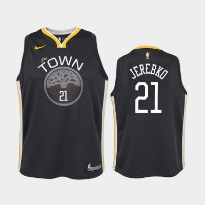 детская Golden State Warriors Jonas Jerebko #21 Black Statement баскетбольная майка NBA