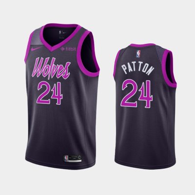 Minnesota Timberwolves #24 Justin Patton Navy 2018-19 City баскетбольная майка NBA