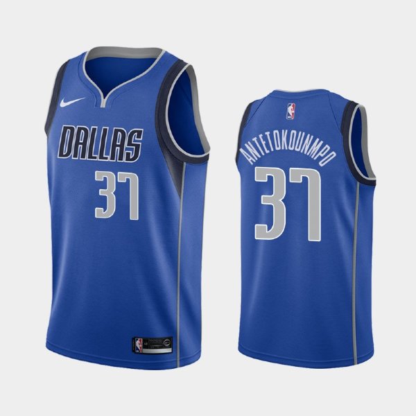 Dallas Mavericks #37 Kostas Antetokounmpo Blue 2018-19 Icon Edition баскетбольная майка NBA