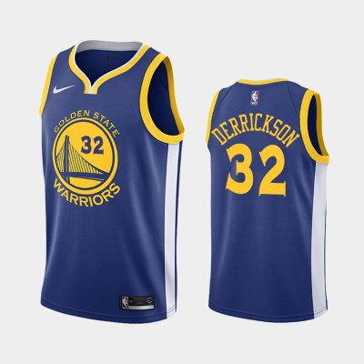 Golden State Warriors #32 Marcus Derrickson Blue Icon баскетбольная майка NBA