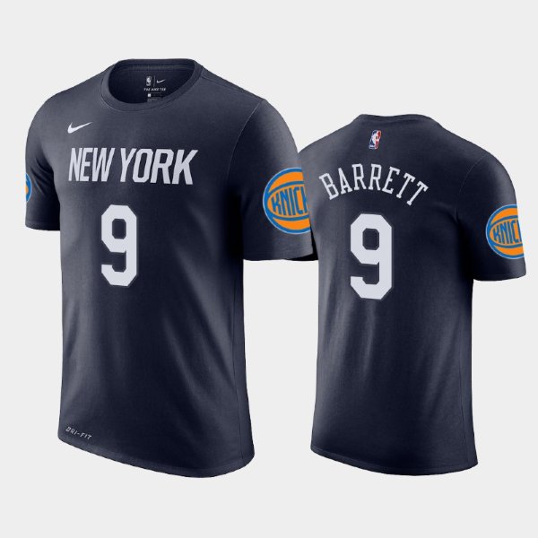 New York Knicks #9 R.J. Barrett Navy City 2019 NBA Draft футболка
