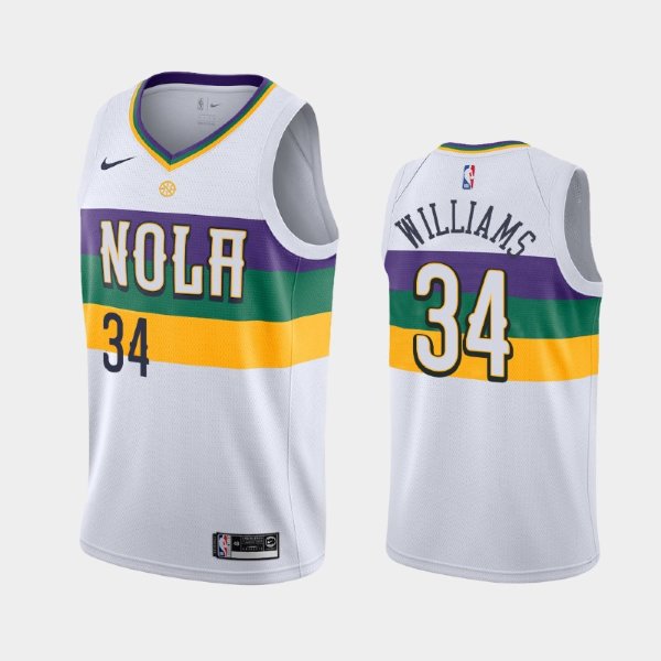 New Orleans Pelicans #34 Kenrich Williams White 2018-19 City баскетбольная майка NBA