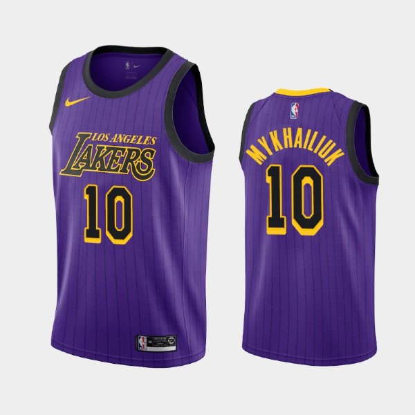 Los Angeles Lakers #10 Sviatoslav Mykhailiuk Purple 2018-19 City баскетбольная майка NBA