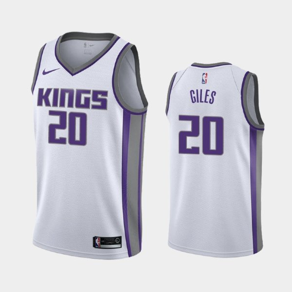 Sacramento Kings #20 Harry Giles White 2019 Association баскетбольная майка NBA