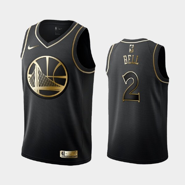 Golden State Warriors #2 Jordan Bell Black Golden Logo баскетбольная майка NBA