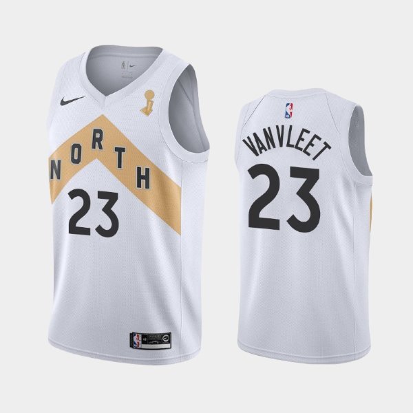 Toronto Raptors #23 Fred VanVleet 2019 NBA Finals Champions City White баскетбольная майка NBA