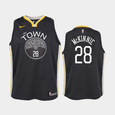 детская Golden State Warriors Alfonzo McKinnie #28 Black Statement баскетбольная майка NBA