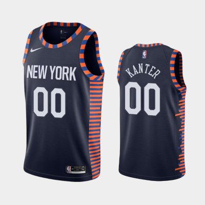 New York Knicks #00 Enes Kanter Navy 2018-19 City баскетбольная майка NBA