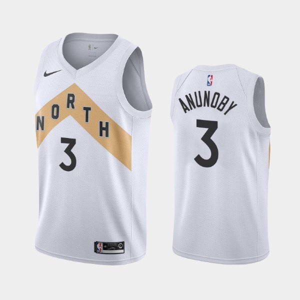 Toronto Raptors #3 OG Anunoby White 2018-19 City баскетбольная майка NBA