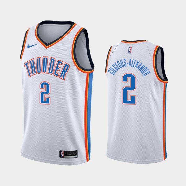 Oklahoma City Thunder #2 Shai Gilgeous-Alexander White 2019 Association баскетбольная майка NBA