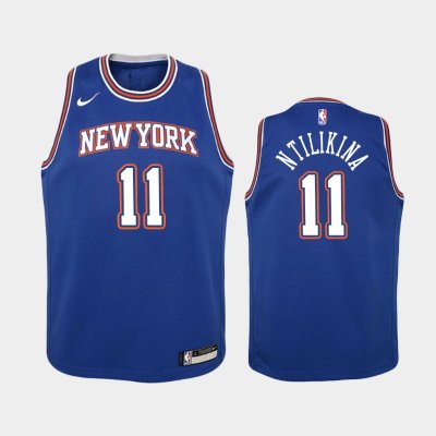 детская New York Knicks Statement #11 Frank Ntilikina Royal 2019-20 баскетбольная майка NBA