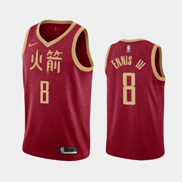 Houston Rockets #8 James Ennis III Red 2018-19 City баскетбольная майка NBA