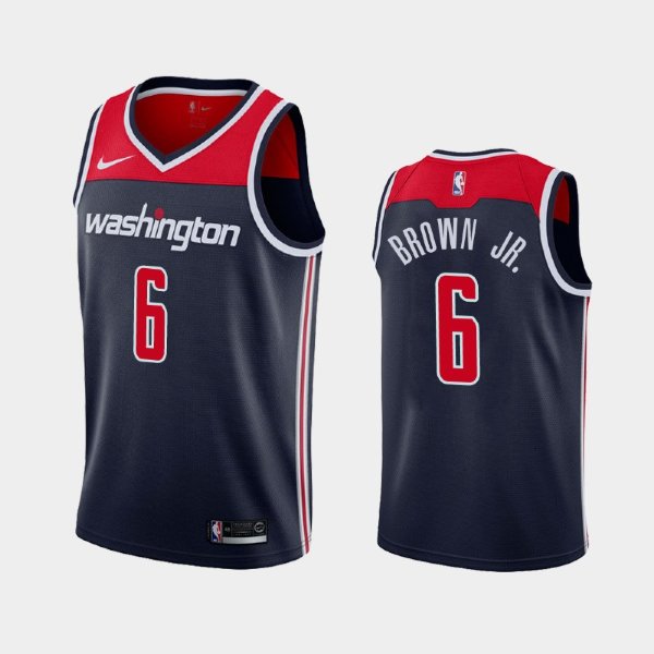 Washington Wizards Statement #6 Troy Brown Jr. Navy 2019 баскетбольная майка NBA