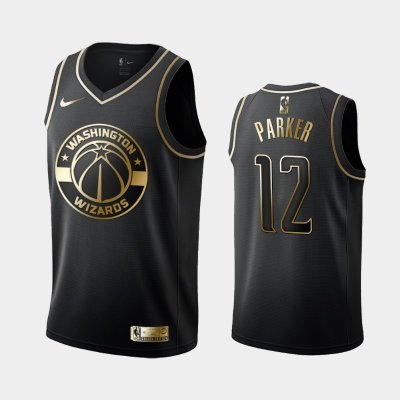 Washington Wizards #12 Jabari Parker Black Golden Logo баскетбольная майка NBA