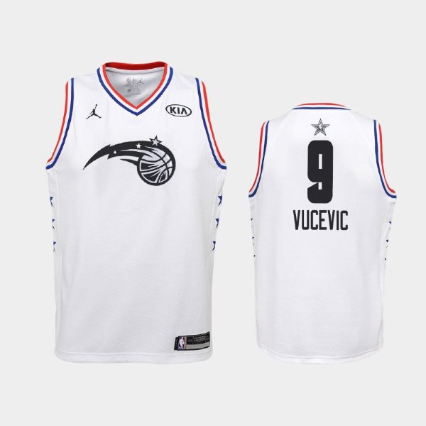 детская Orlando Magic 2019 All-Star #9 Nikola Vucevic White баскетбольная майка NBA