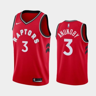 Toronto Raptors #3 OG Anunoby Red 2019 Icon баскетбольная майка NBA