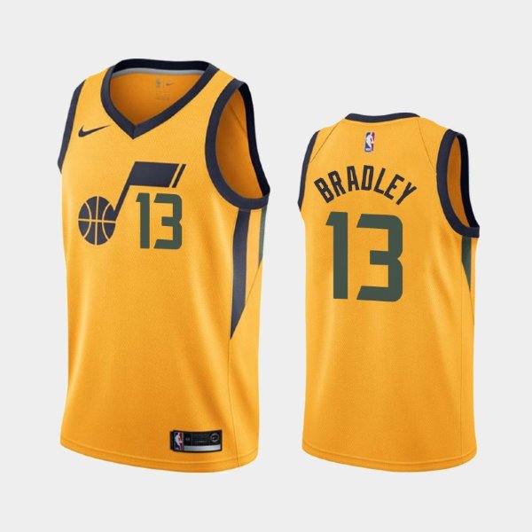 Utah Jazz #13 Tony Bradley Yellow 2018-19 Statement баскетбольная майка NBA
