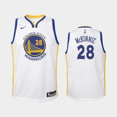 детская Golden State Warriors Alfonzo McKinnie #28 White Association баскетбольная майка NBA