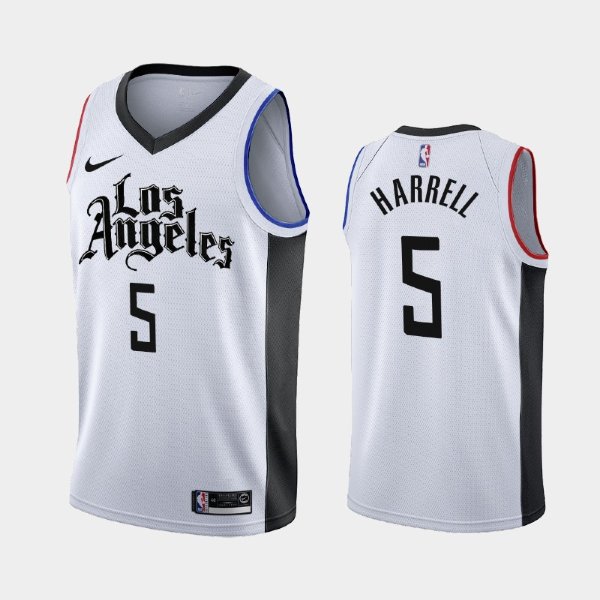 Los Angeles Clippers #5 Montrezl Harrell White 2020 City баскетбольная майка NBA