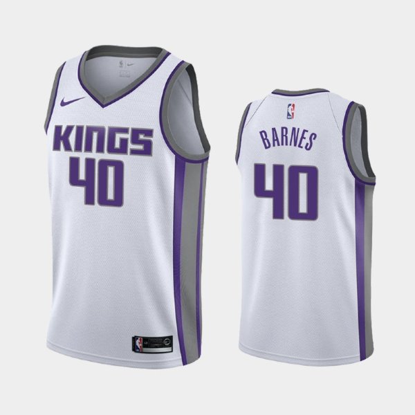 Sacramento Kings #40 Harrison Barnes White 2019 Association баскетбольная майка NBA