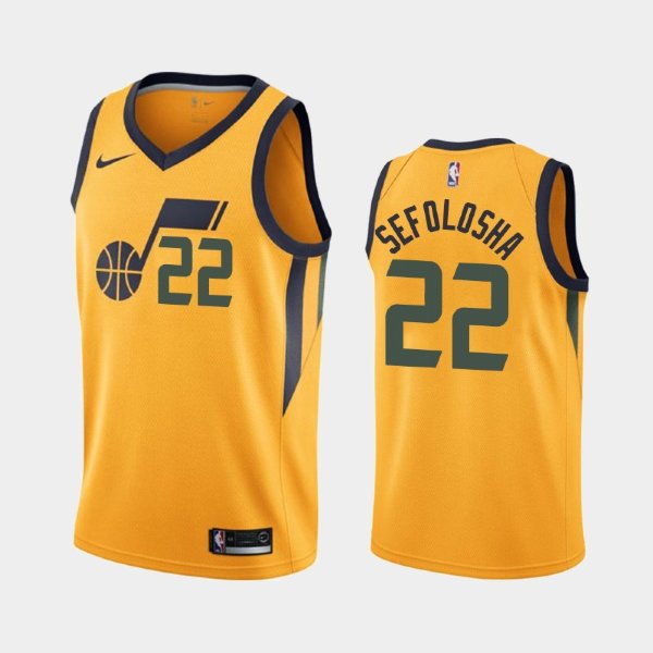 Utah Jazz #22 Thabo Sefolosha Yellow 2018-19 Statement баскетбольная майка NBA