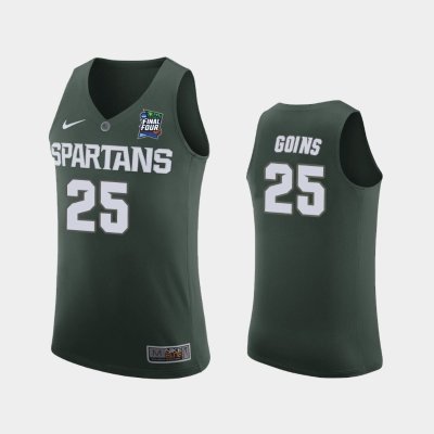 NCAA Michigan State Spartans #25 Kenny Goins Green 2019 Final Four баскетбольная майка NBA