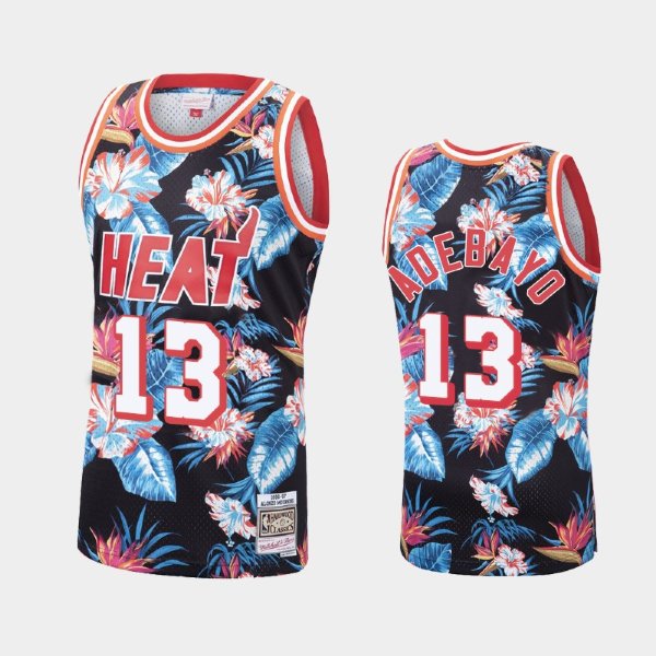 Miami Heat #13 Bam Adebayo Floral Fashion Hardwood Classics Black баскетбольная майка NBA