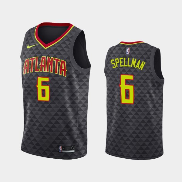 Atlanta Hawks #6 Omari Spellman Black 2019 Icon баскетбольная майка NBA