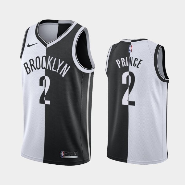 Brooklyn Nets #2 Taurean Prince White Black Split Two-Tone баскетбольная майка NBA
