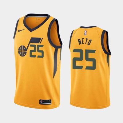Utah Jazz #25 Raul Neto Yellow 2018-19 Statement баскетбольная майка NBA
