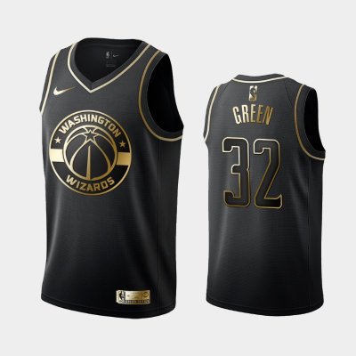 Washington Wizards #32 Jeff Green Black Golden Logo баскетбольная майка NBA