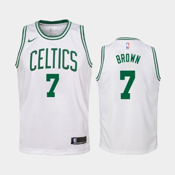 детская Boston Celtics Jaylen Brown #7 White Association баскетбольная майка NBA
