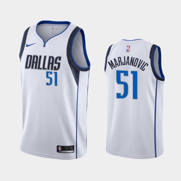 Dallas Mavericks #51 Boban Marjanovic White 2019 Association баскетбольная майка NBA