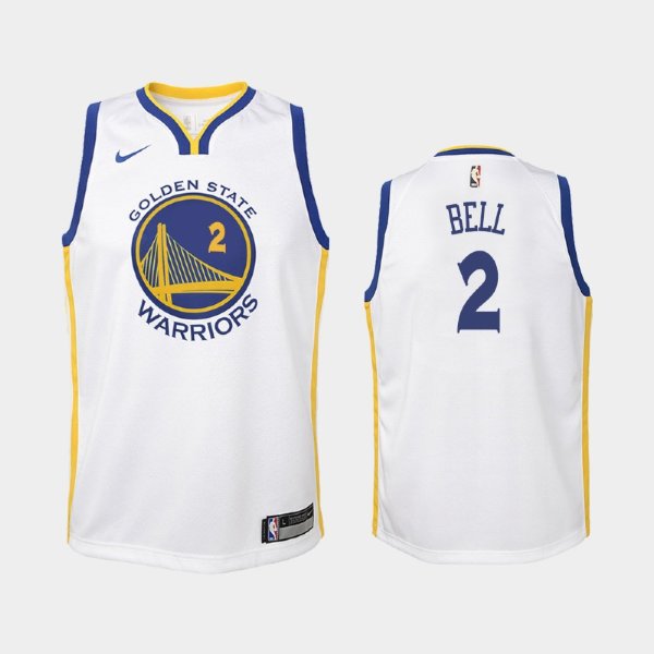 детская Golden State Warriors Jordan Bell #2 White Association баскетбольная майка NBA