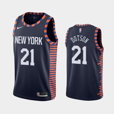 New York Knicks #21 Damyean Dotson Navy 2018-19 City баскетбольная майка NBA