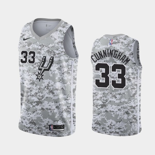 San Antonio Spurs #33 Dante Cunningham Camo 2018-19 Earned баскетбольная майка NBA