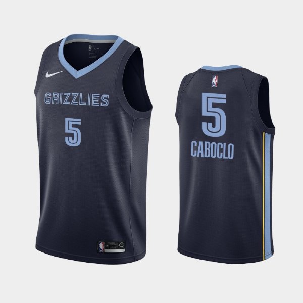 Memphis Grizzlies #5 Bruno Caboclo Navy 2018-19 Icon баскетбольная майка NBA