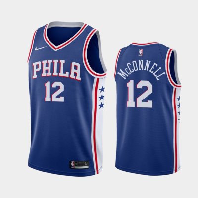 Philadelphia 76ers #12 T.J. McConnell Blue 2018-19 Icon баскетбольная майка NBA