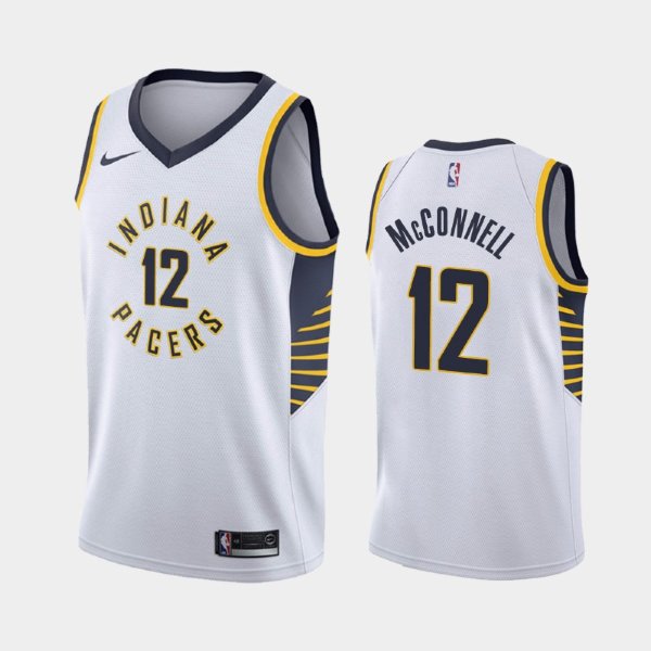 Indiana Pacers T.J. McConnell #12 White 2019-20 Association баскетбольная майка NBA