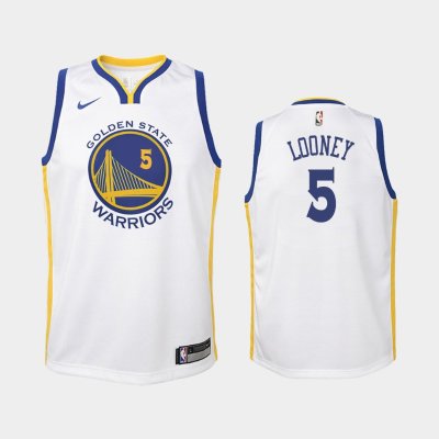 детская Golden State Warriors Kevon Looney #5 White Association баскетбольная майка NBA
