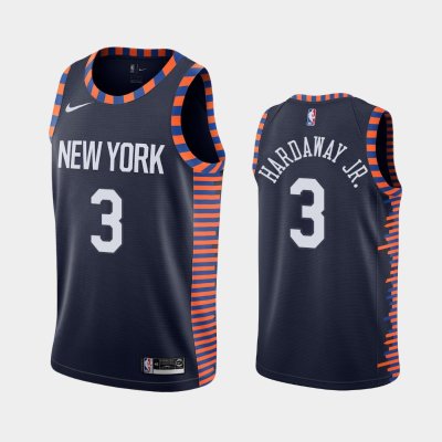New York Knicks #3 Tim Hardaway Jr. Navy 2018-19 City баскетбольная майка NBA
